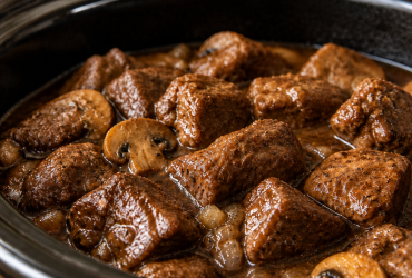 Slow Cooker Mushroom Beef Tips