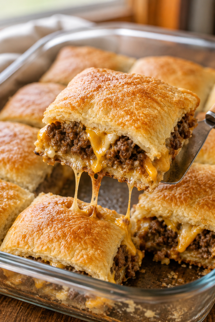 Cheesy Beef Crescent Bake