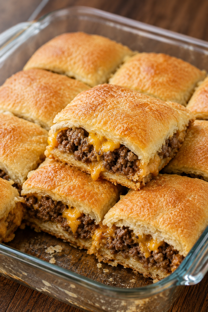 Cheesy Beef Crescent Bake
