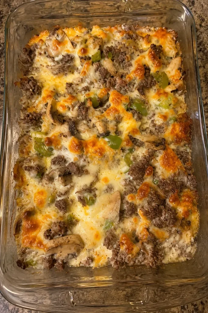 Philly Cheese Steak Casserole