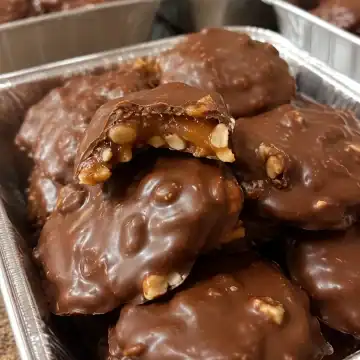 Homemade Turtle Candy With Pecans and Caramel
