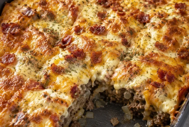 Low-Carb Bacon Cheeseburger Casserole