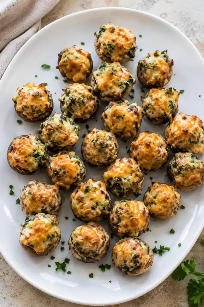 Savory Crab Stuffed Mushrooms