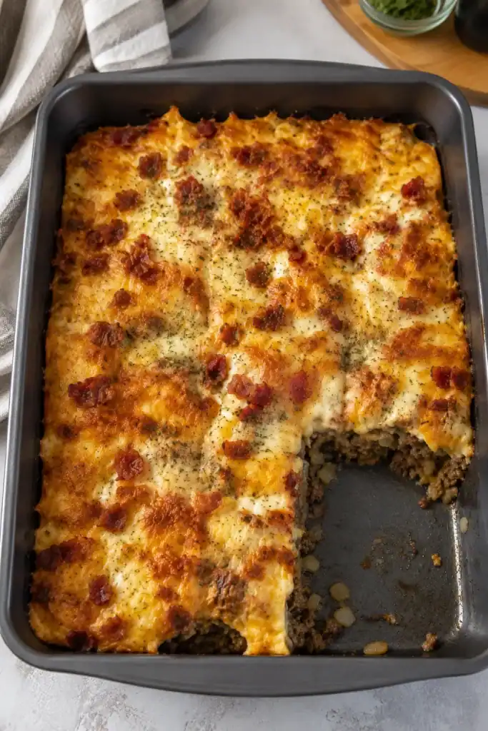 Low-Carb Bacon Cheeseburger Casserole