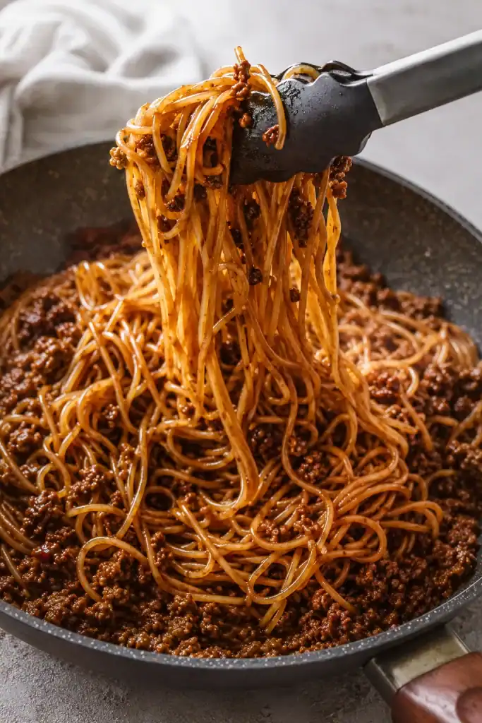 Mongolian Ground Beef Noodles