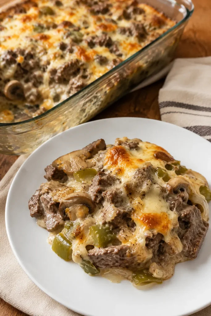 Philly Cheese Steak Casserole