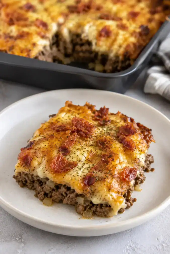 Low-Carb Bacon Cheeseburger Casserole