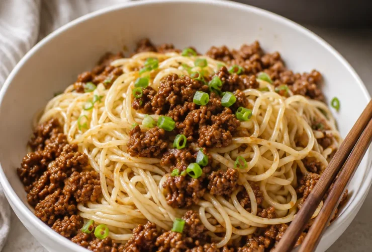 Mongolian Ground Beef Noodles
