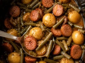 Crockpot Smokies with Beans and Potatoes