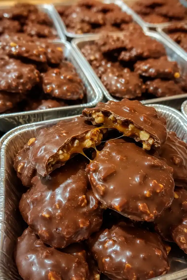 Homemade Turtle Candy With Pecans and Caramel