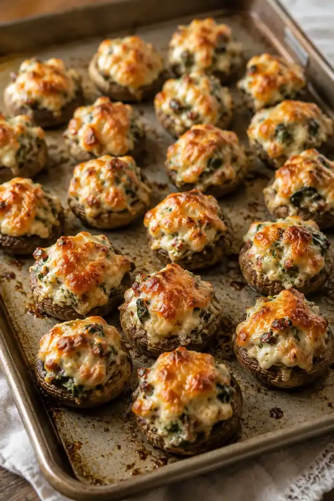 Savory Crab Stuffed Mushrooms