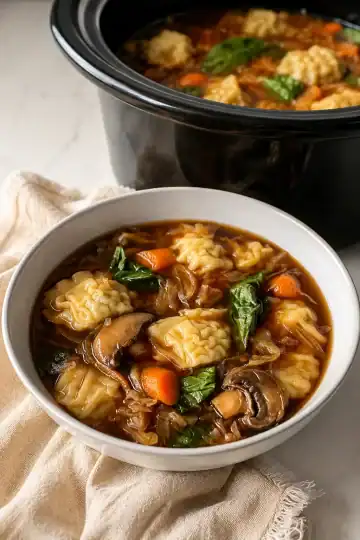 Slow Cooker Potsticker Soup