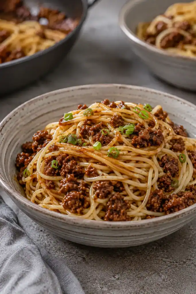 Mongolian Ground Beef Noodles