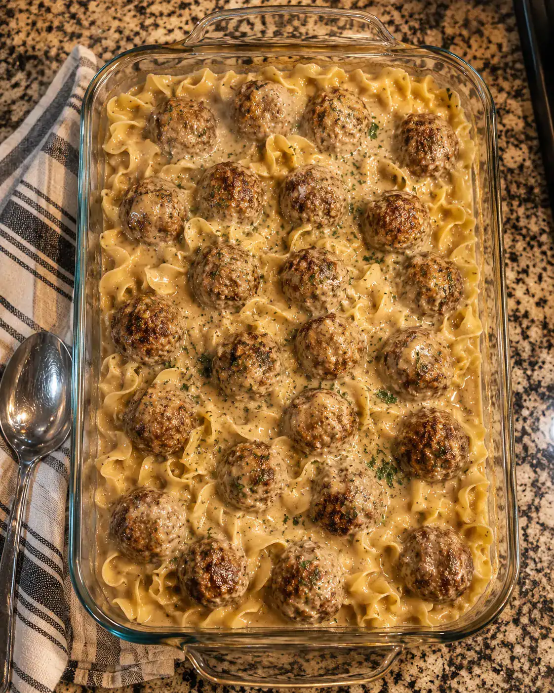 Swedish Meatball Noodle Bake