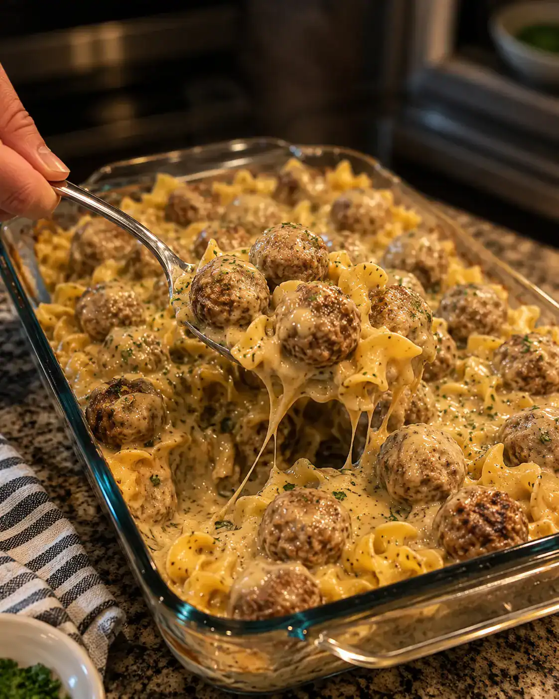 Swedish Meatball Noodle Bake