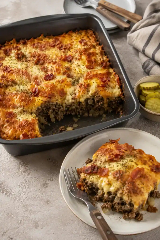 Low-Carb Bacon Cheeseburger Casserole
