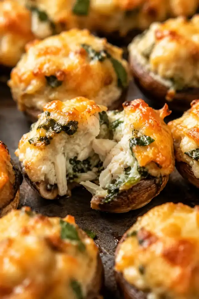 Savory Crab Stuffed Mushrooms