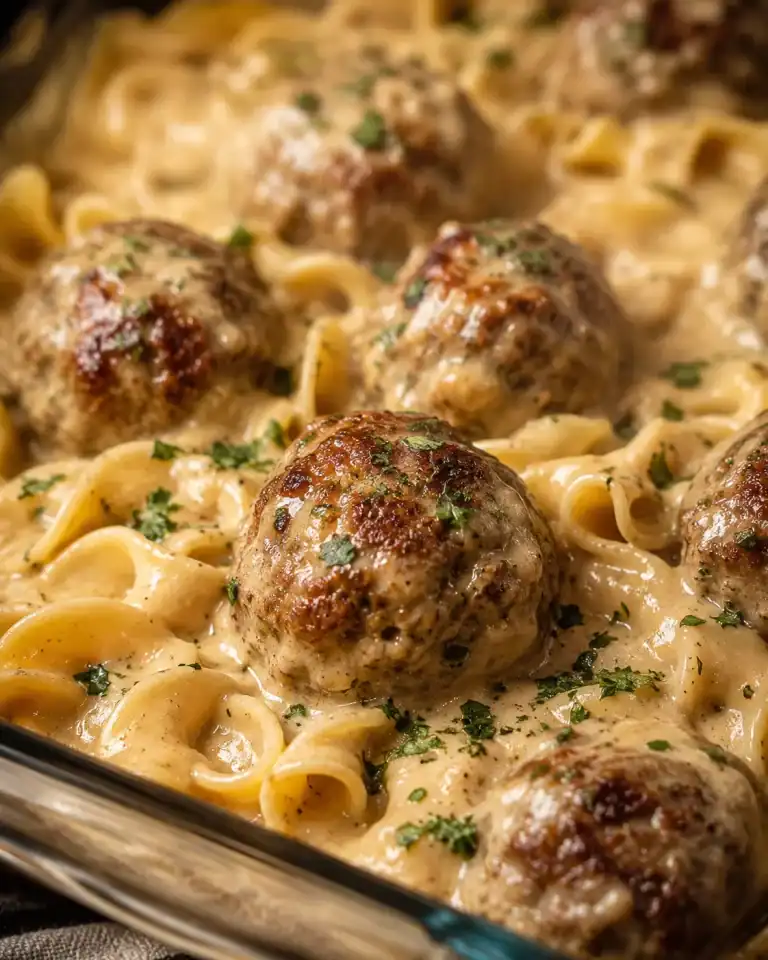 Swedish Meatball Noodle Bake