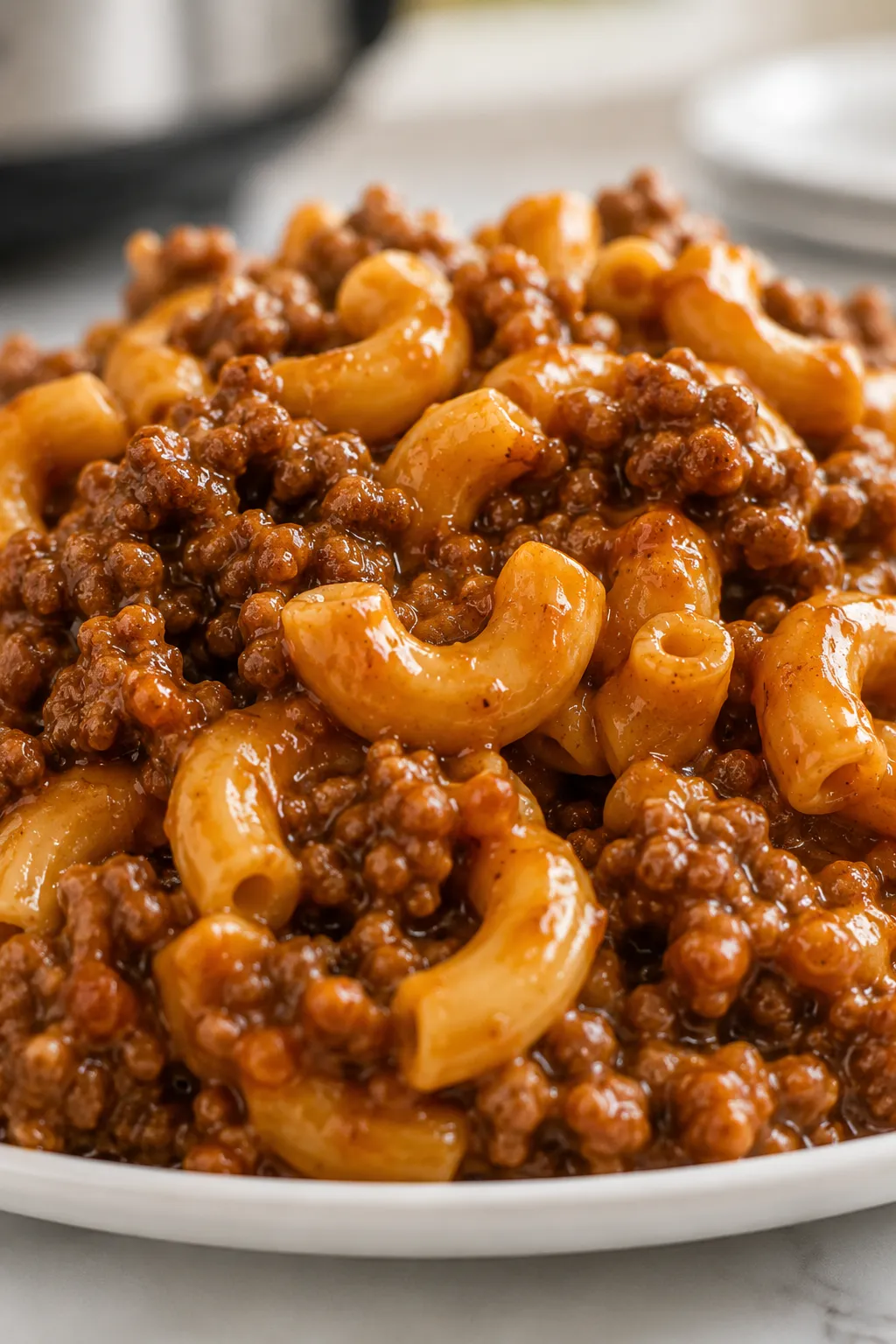 4-Ingredient Crockpot Beef Macaroni