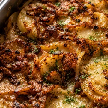 Creamy Cheesy Potato and Cabbage Casserole