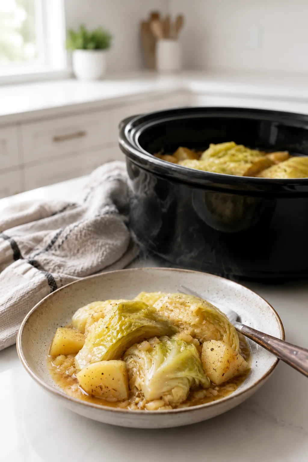Crockpot 4-Ingredient Cabbage and Potatoes