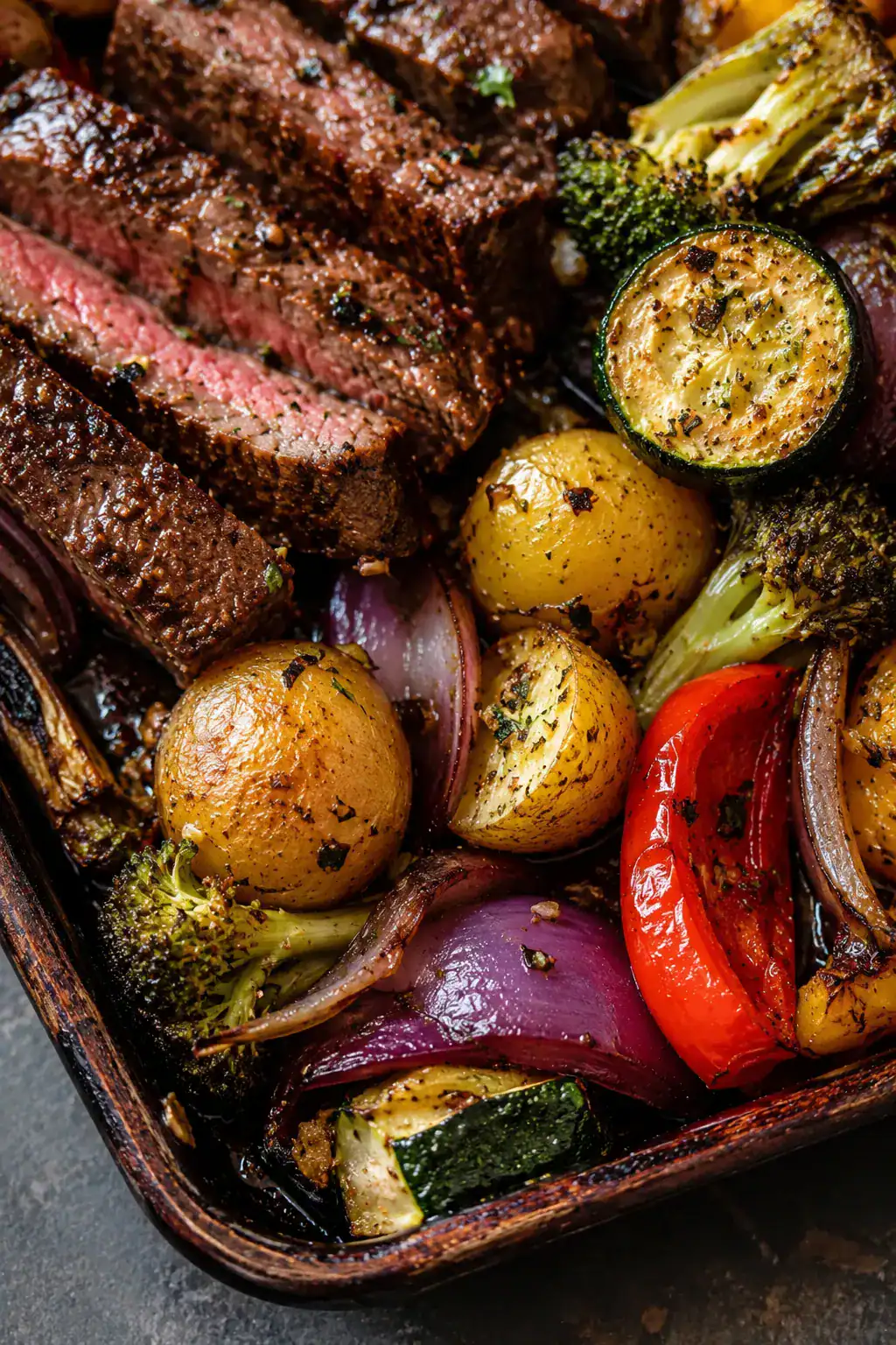 Balsamic Steak & Veggie Sheet Pan