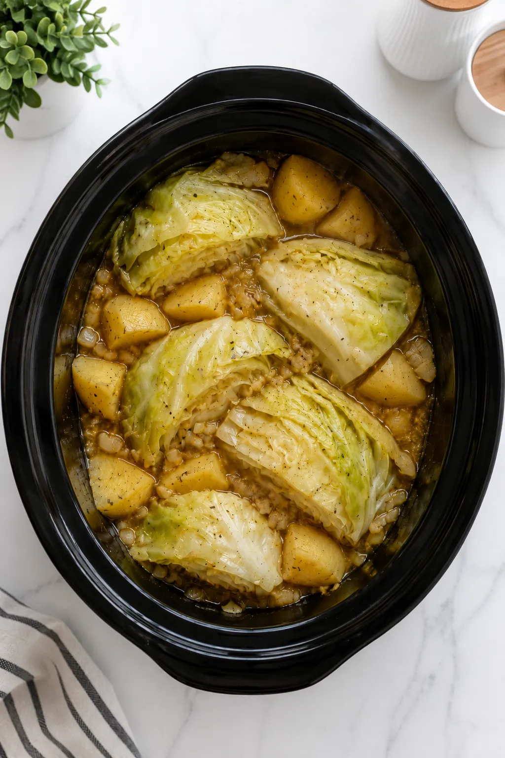 Crockpot 4-Ingredient Cabbage and Potatoes