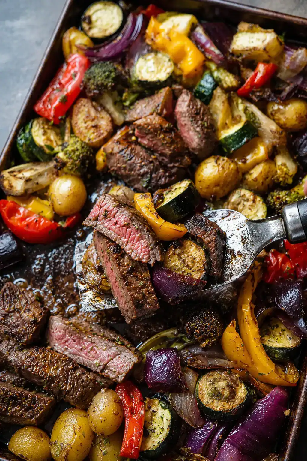 Balsamic Steak & Veggie Sheet Pan