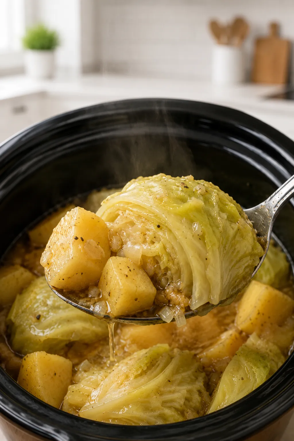 Crockpot 4-Ingredient Cabbage and Potatoes