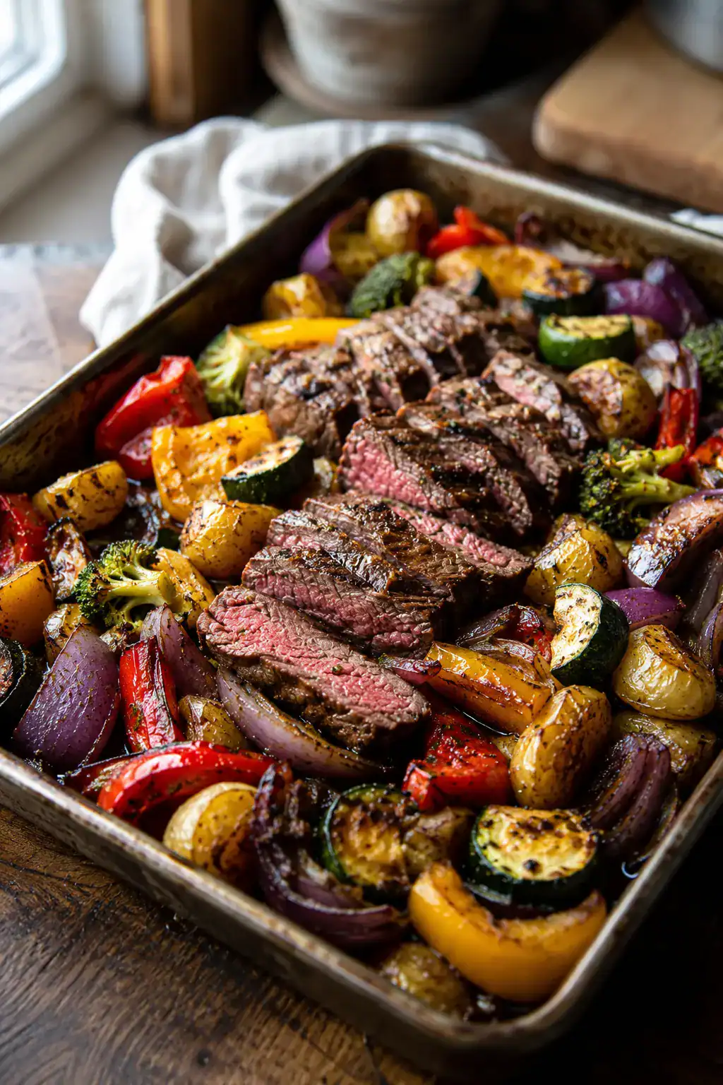 Balsamic Steak & Veggie Sheet Pan