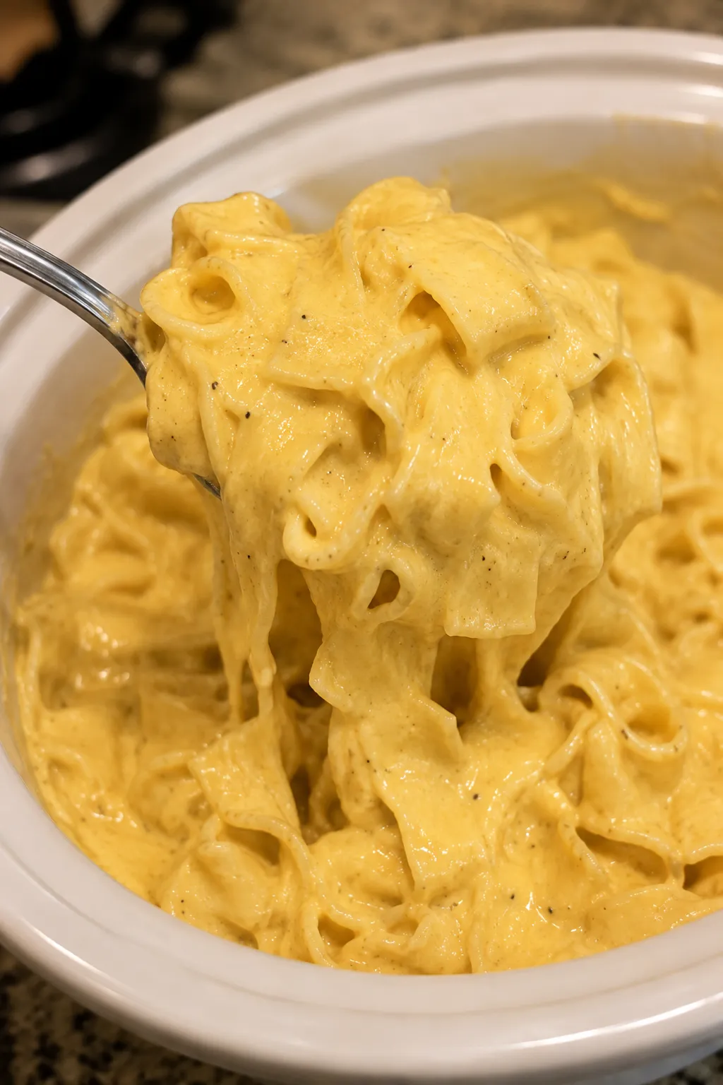 Slow Cooker Amish Mustard Cream Noodles