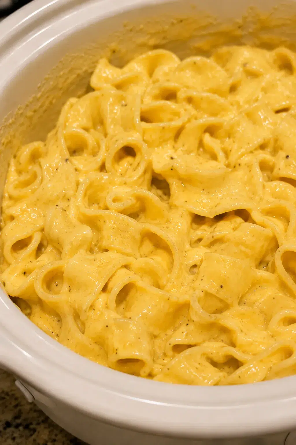Slow Cooker Amish Mustard Cream Noodles