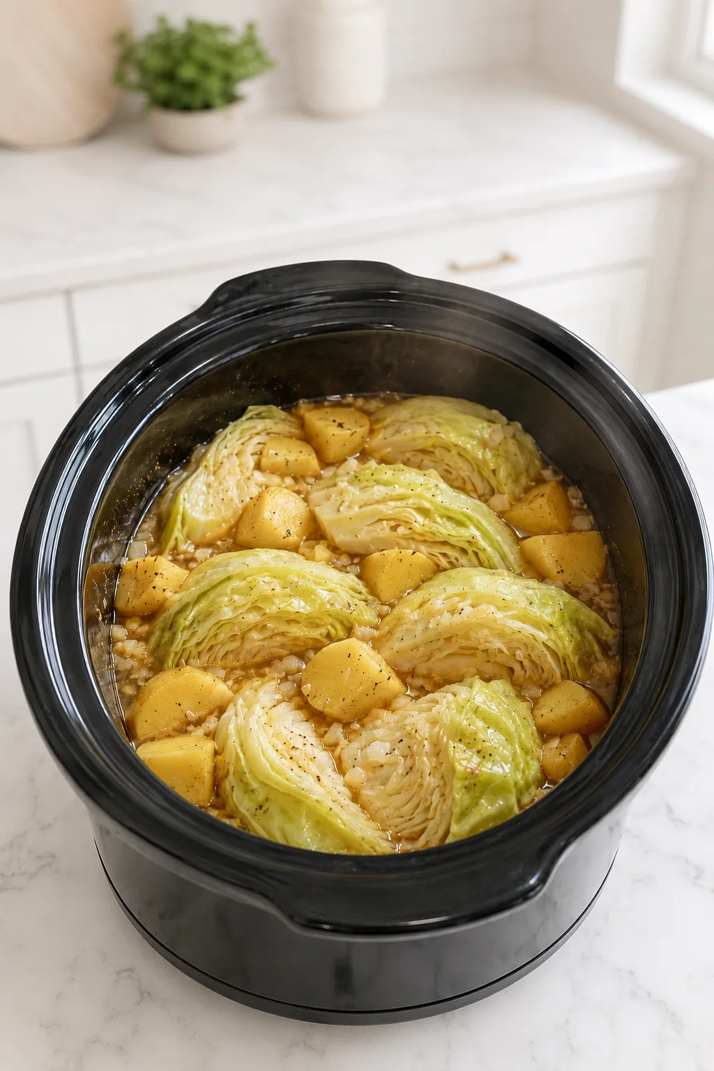 Crockpot 4-Ingredient Cabbage and Potatoes