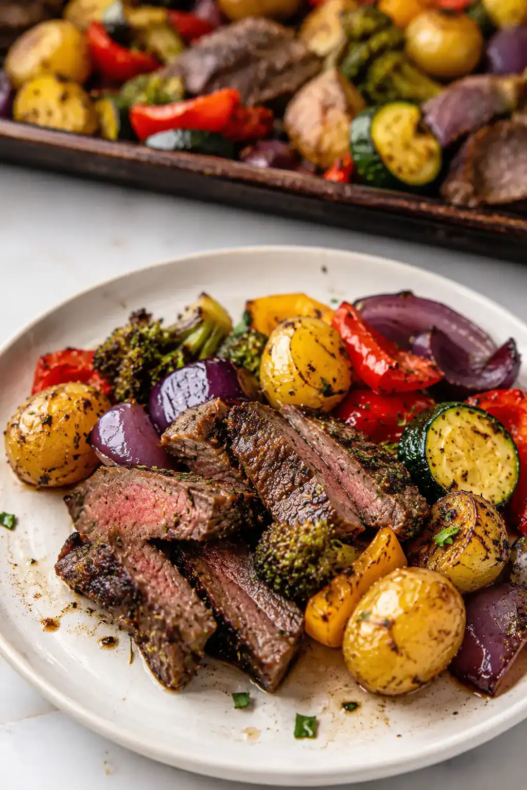 Balsamic Steak & Veggie Sheet Pan