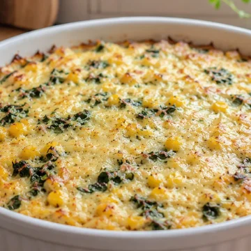 Cheesy Corn and Spinach Casserole