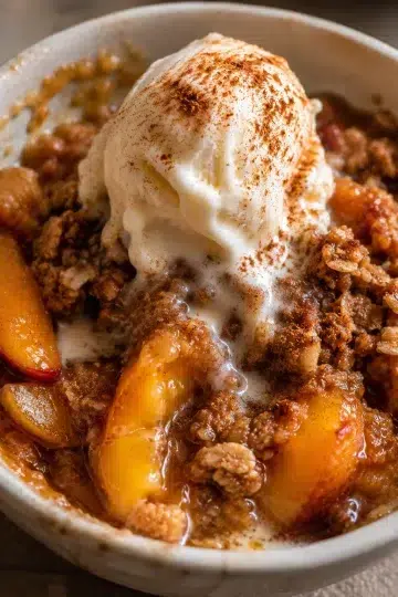 Easy Frozen Peach Crisp