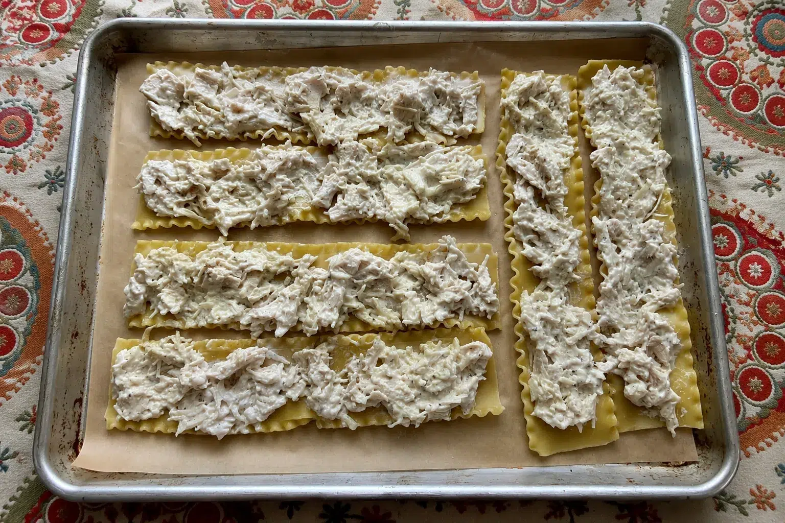 Chicken Alfredo Lasagna Roll Ups
