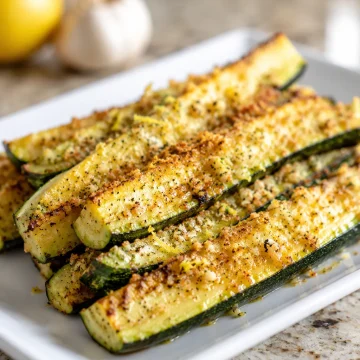Garlic Lemon Oven Baked Zucchini