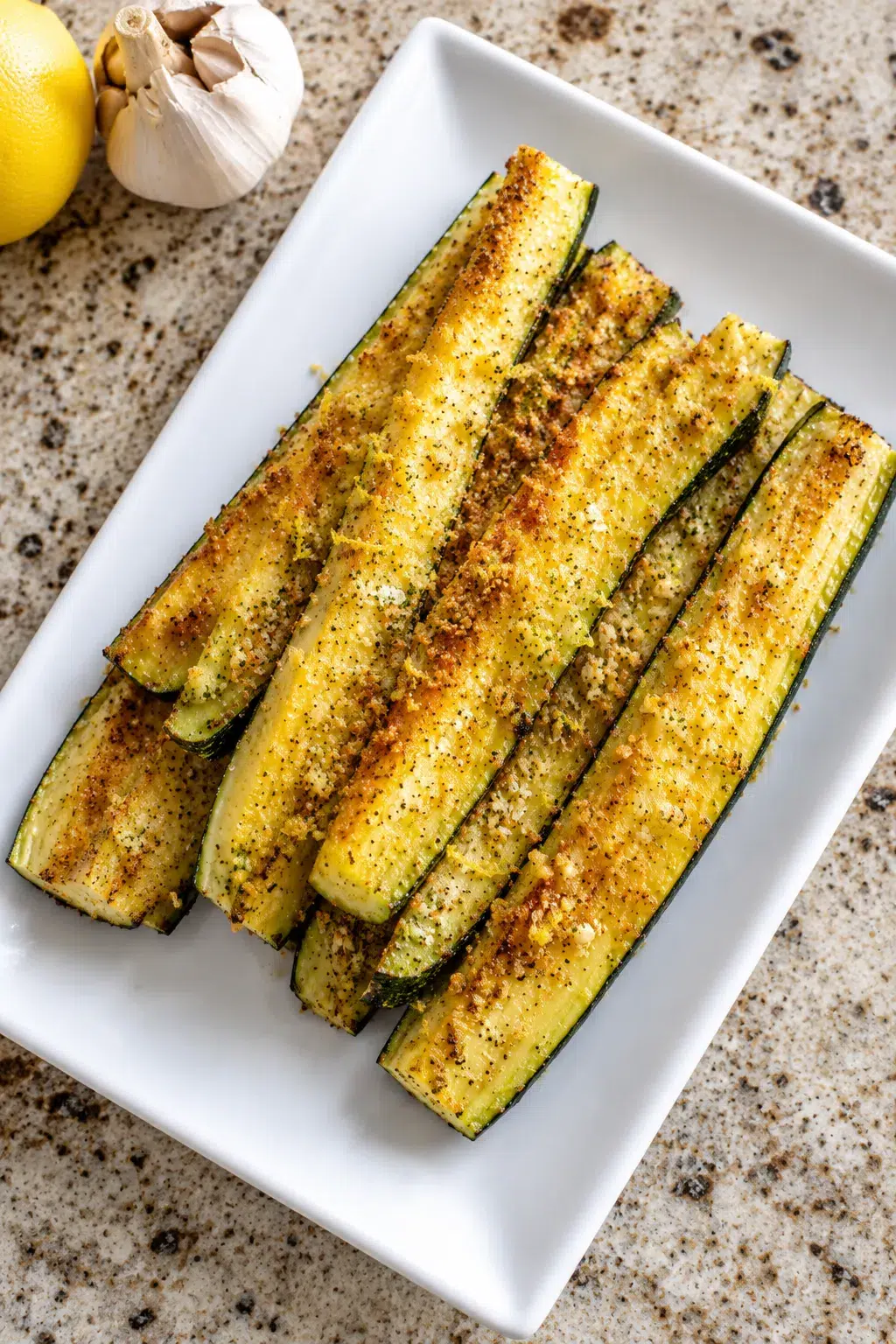 Garlic Lemon Oven Baked Zucchini